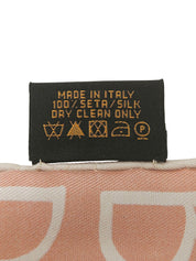 ロゴパターンスカーフ ピンクベージュ/ミントグリーン