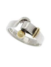 18K 925 Hook & Eye Ring #53 Silver/Gold