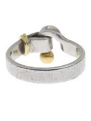 18K 925 Hook & Eye Ring #53 Silver/Gold