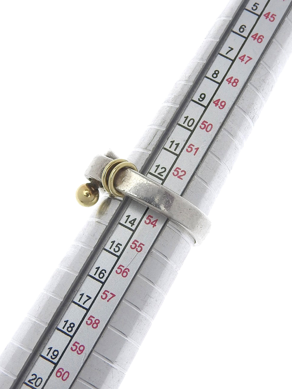 18K 925 Hook & Eye Ring #53 Silver/Gold