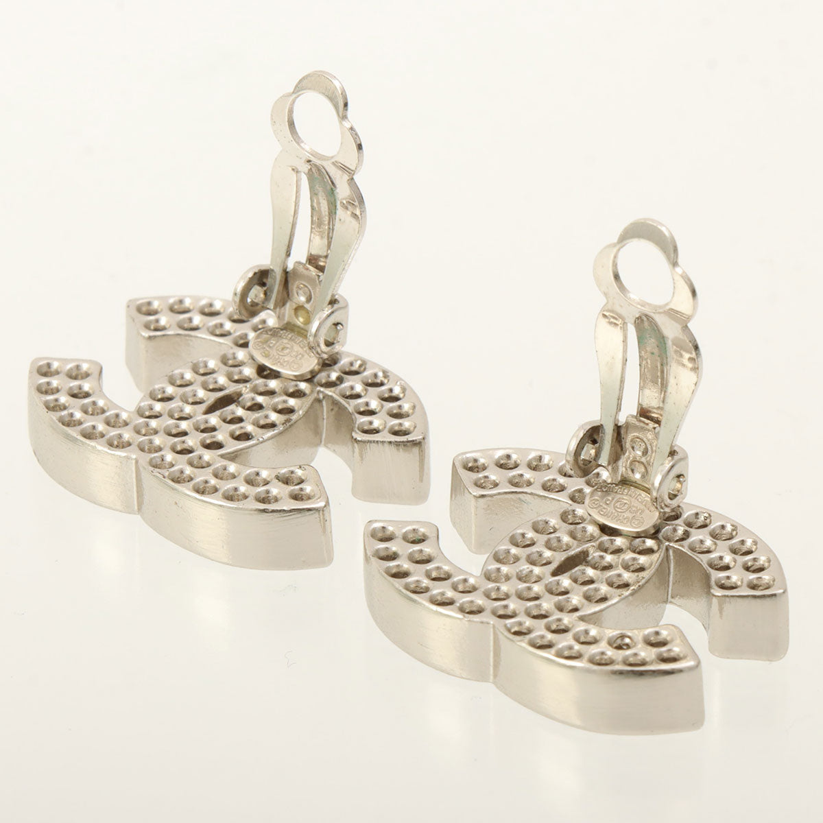 2003 Punched CC Mark Earrings, Silver