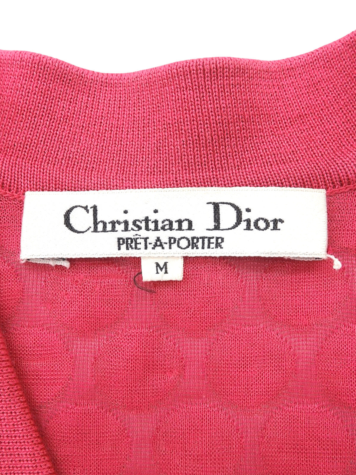 Polka Dot Logo Embroidered Polo Shirt #M Pink