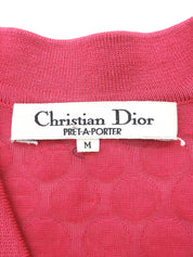Polka Dot Logo Embroidered Polo Shirt #M Pink