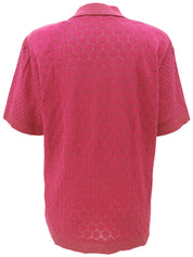 Polka Dot Logo Embroidered Polo Shirt #M Pink