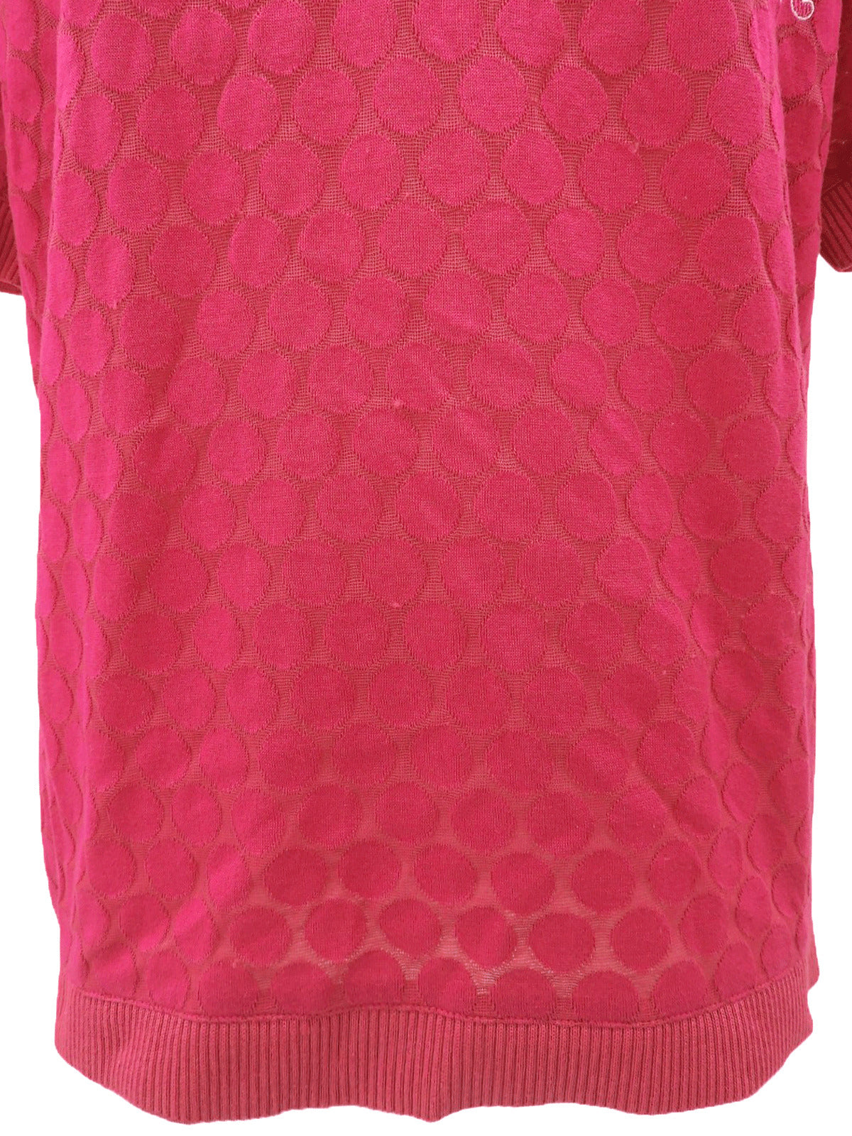 Polka Dot Logo Embroidered Polo Shirt #M Pink