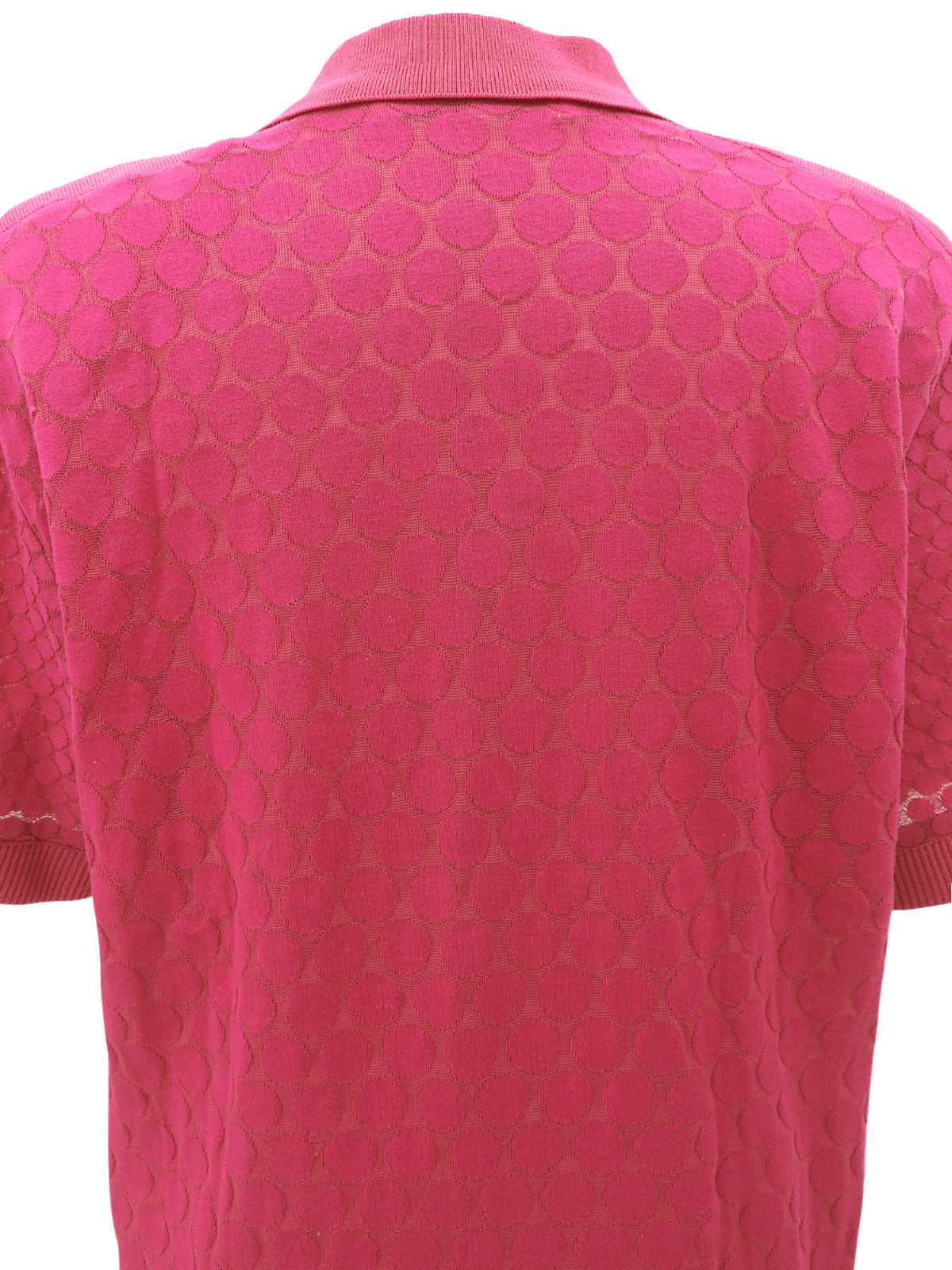Polka Dot Logo Embroidered Polo Shirt #M Pink