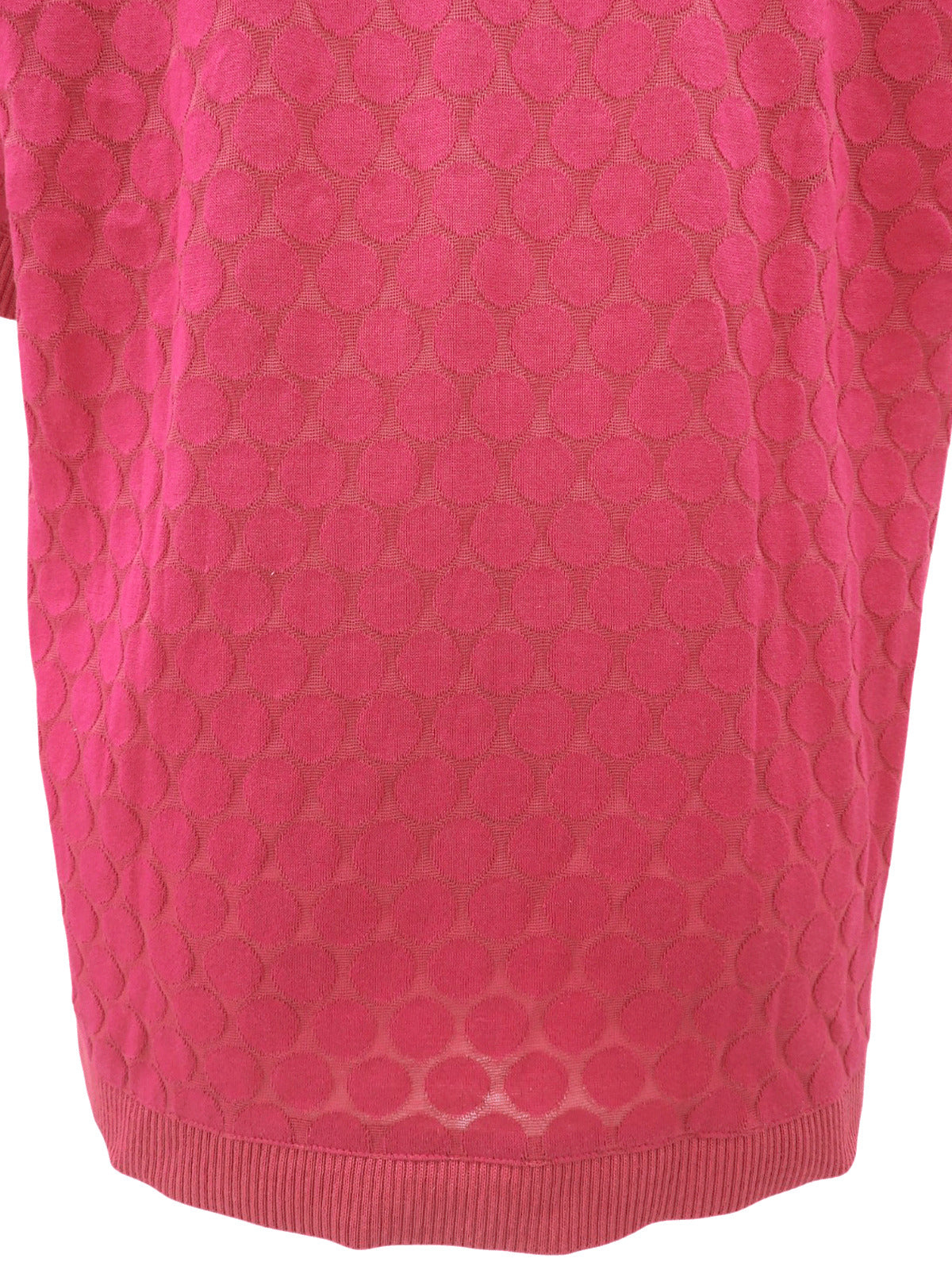 Polka Dot Logo Embroidered Polo Shirt #M Pink