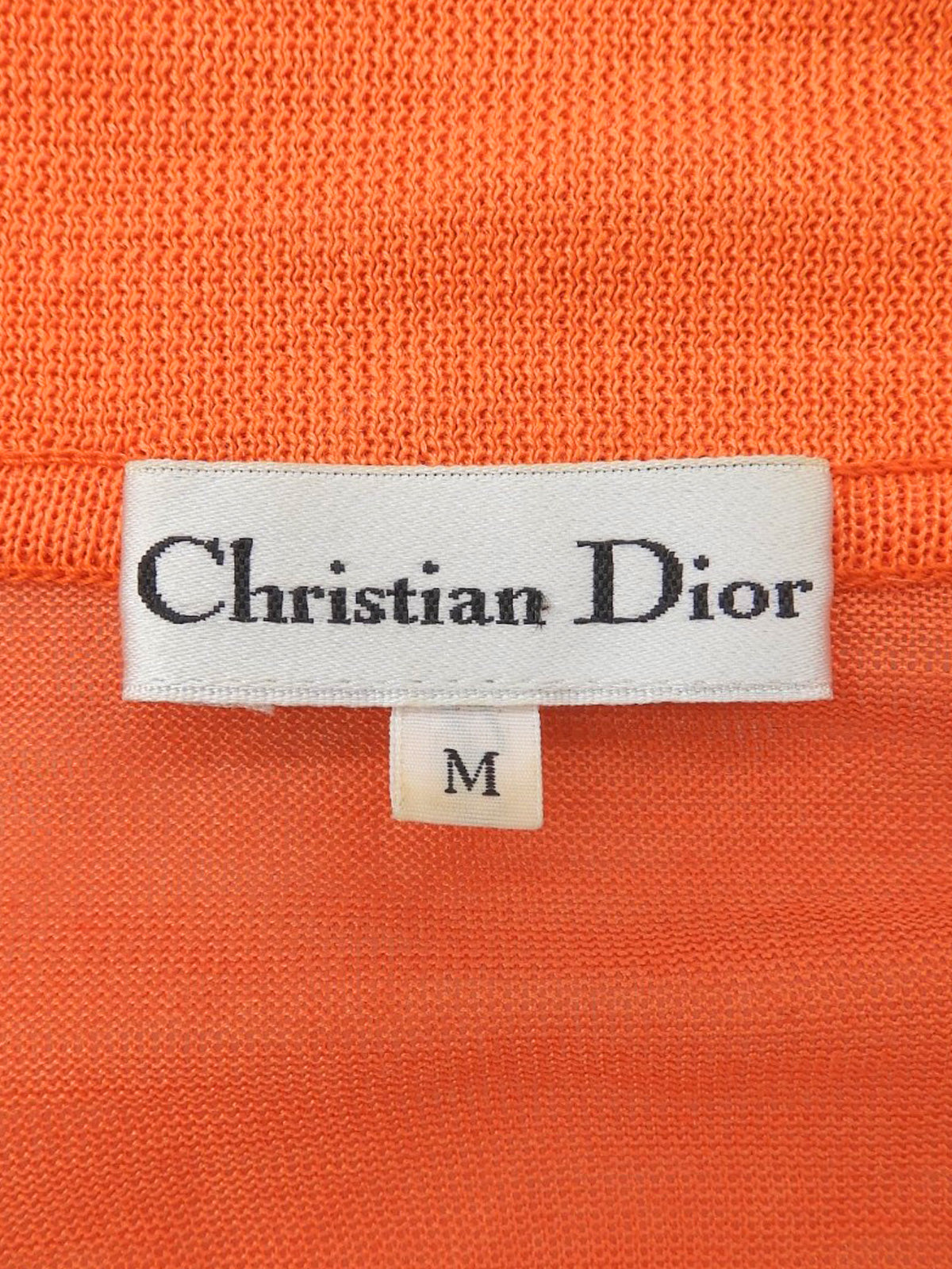 Linen Logo Embroidered Polo Shirt #M Orange
