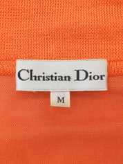Linen Logo Embroidered Polo Shirt #M Orange