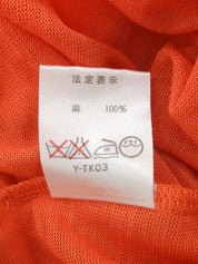 Linen Logo Embroidered Polo Shirt #M Orange