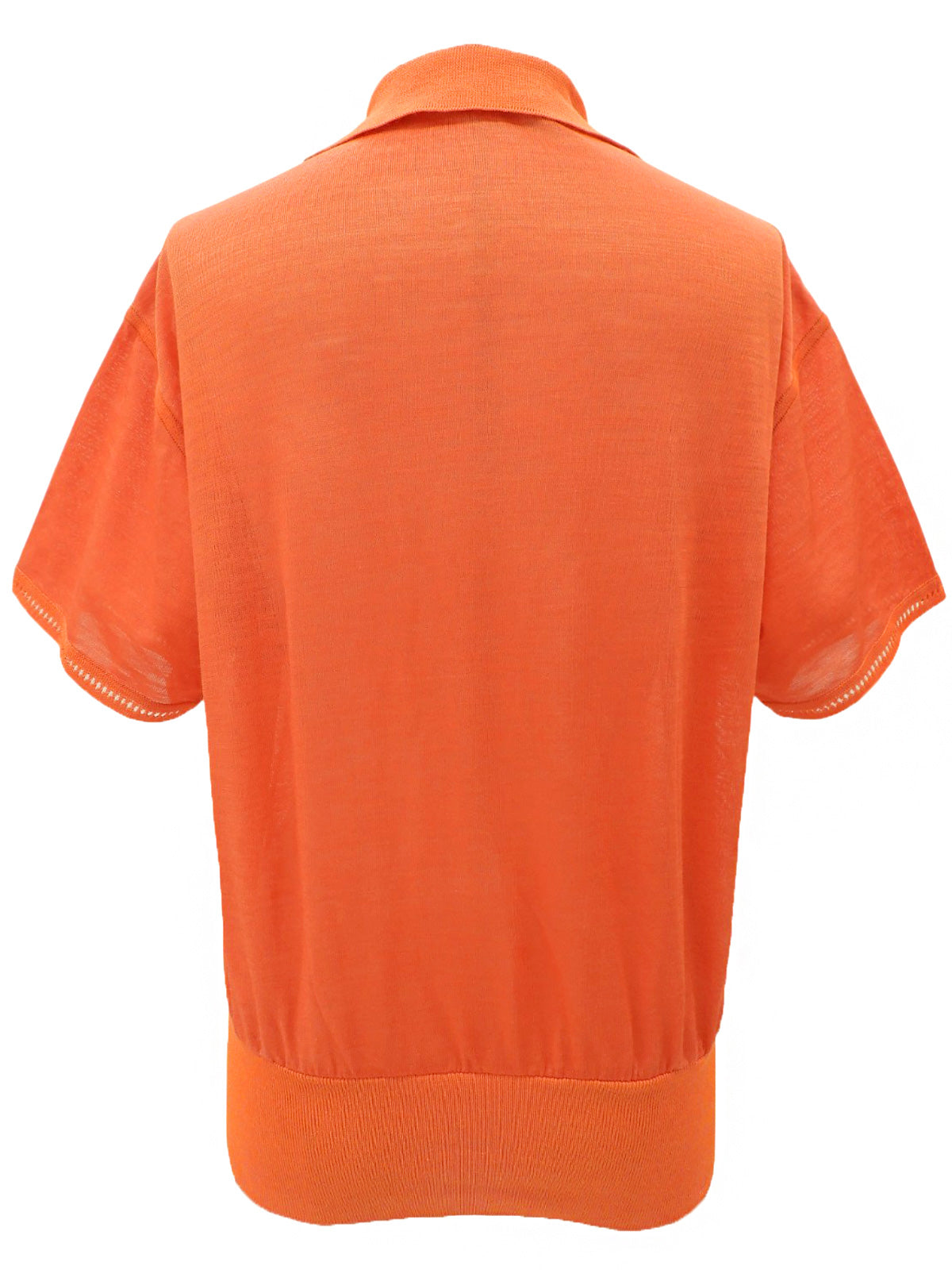 Linen Logo Embroidered Polo Shirt #M Orange