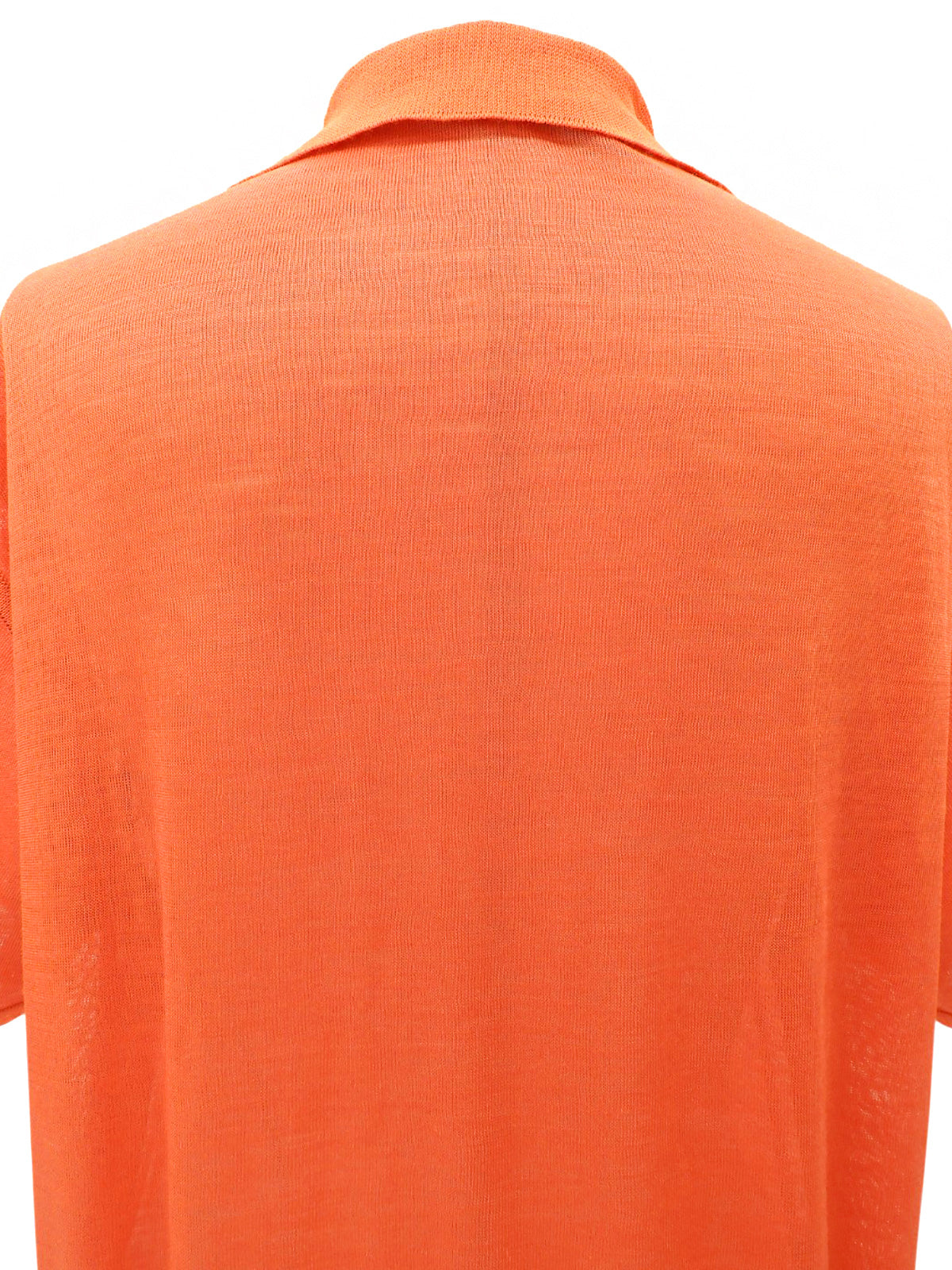 Linen Logo Embroidered Polo Shirt #M Orange