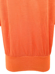 Linen Logo Embroidered Polo Shirt #M Orange
