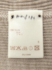 2007年製 ロゴ刺繍半袖ニットトップス #XS ベージュ