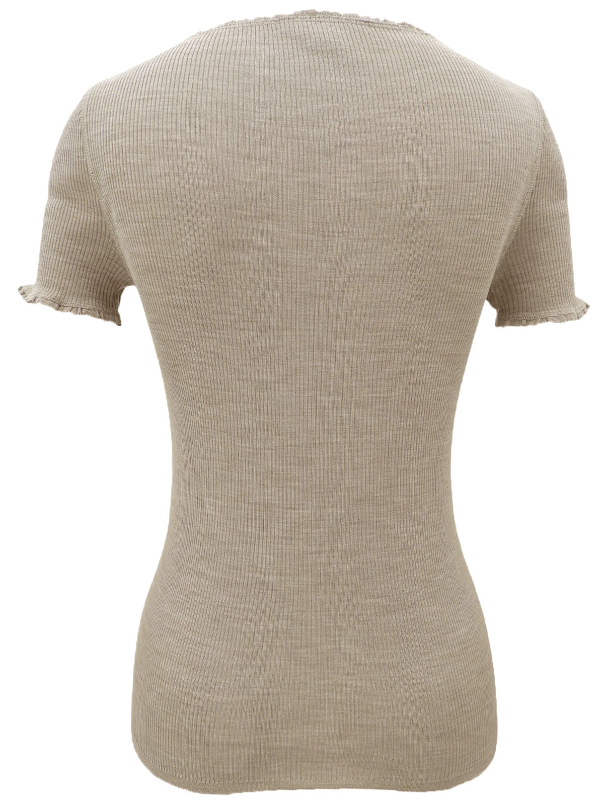 2007年製 ロゴ刺繍半袖ニットトップス #XS ベージュ