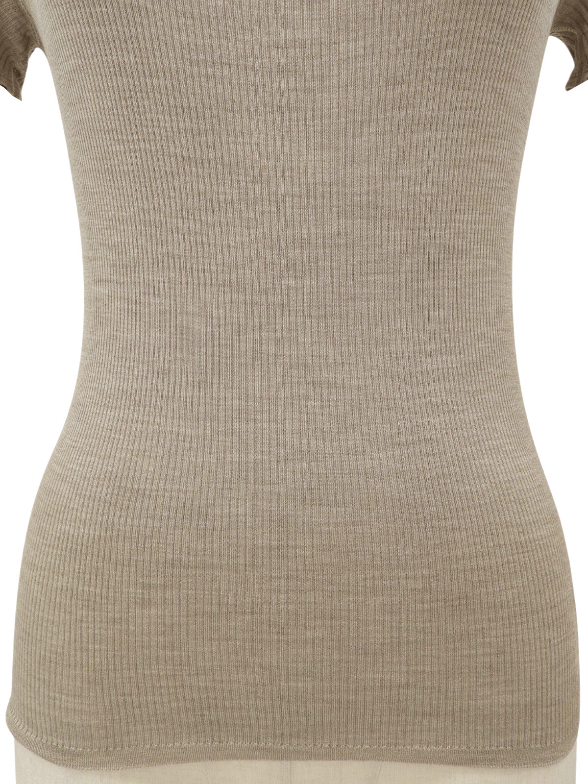 2007年製 ロゴ刺繍半袖ニットトップス #XS ベージュ