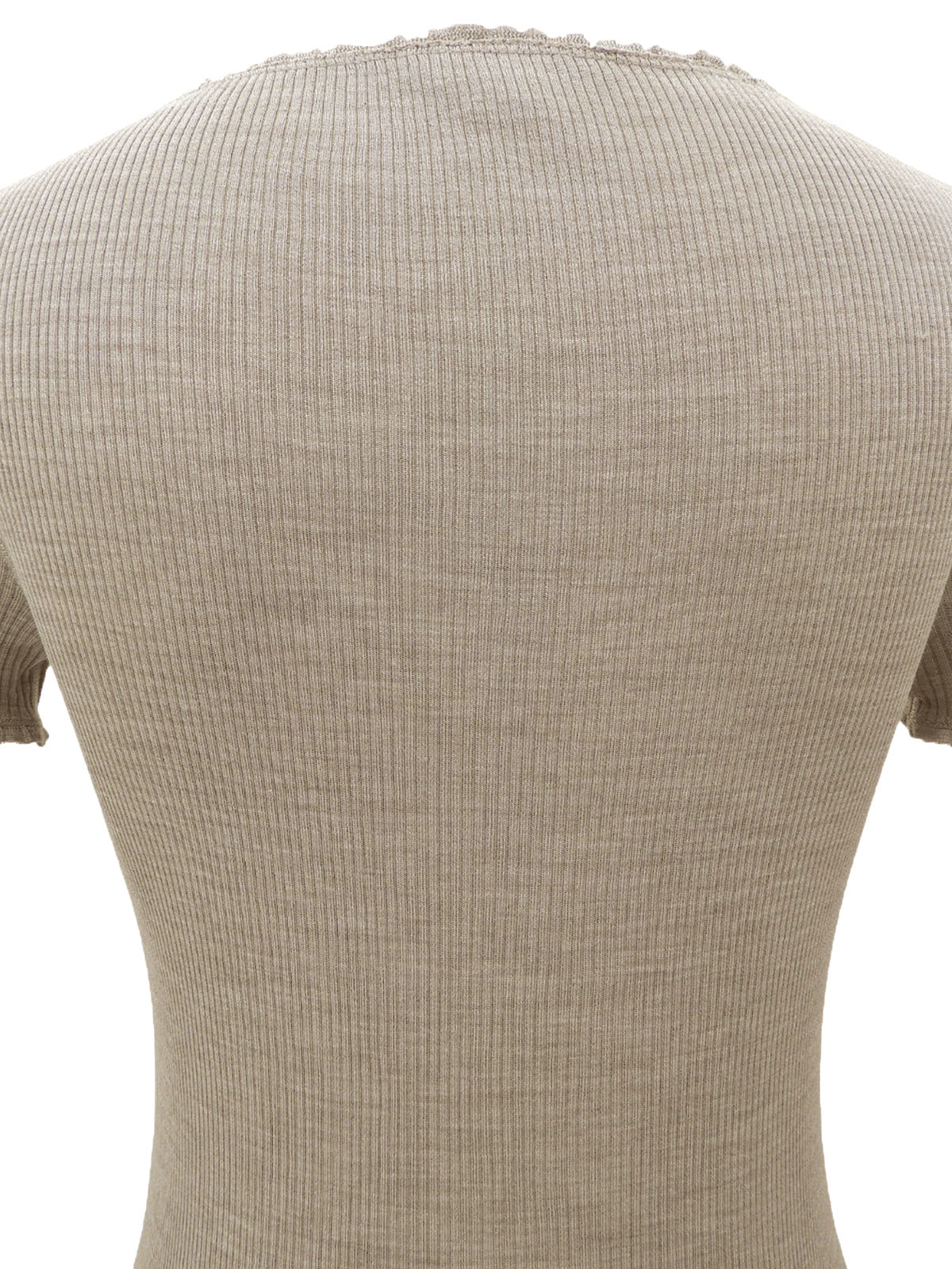 2007年製 ロゴ刺繍半袖ニットトップス #XS ベージュ