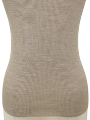 2007年製 ロゴ刺繍半袖ニットトップス #XS ベージュ