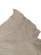 2007年製 ロゴ刺繍半袖ニットトップス #XS ベージュ