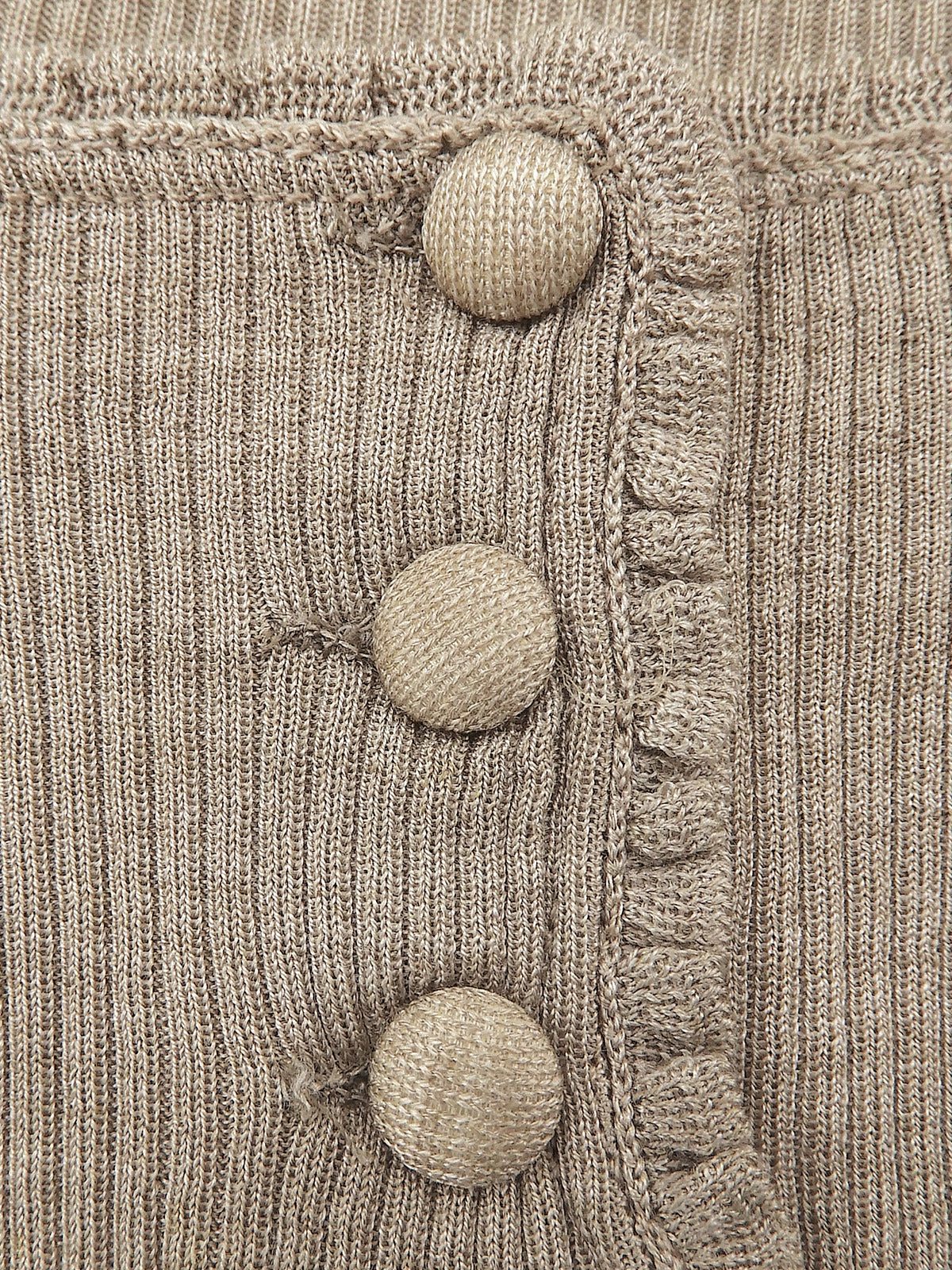 2007年製 ロゴ刺繍半袖ニットトップス #XS ベージュ