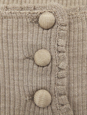 2007年製 ロゴ刺繍半袖ニットトップス #XS ベージュ