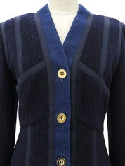 デニムツイードコンビロゴボタンジャケット #38 ネイビー