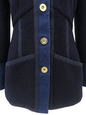 デニムツイードコンビロゴボタンジャケット #38 ネイビー