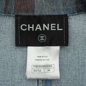Tartan Check Pattern Denim Jacket #34 Multi-Color
