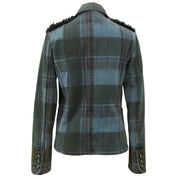 Tartan Check Pattern Denim Jacket #34 Multi-Color