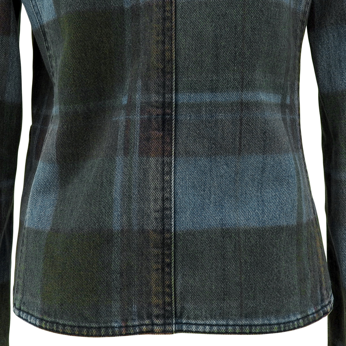 Tartan Check Pattern Denim Jacket #34 Multi-Color