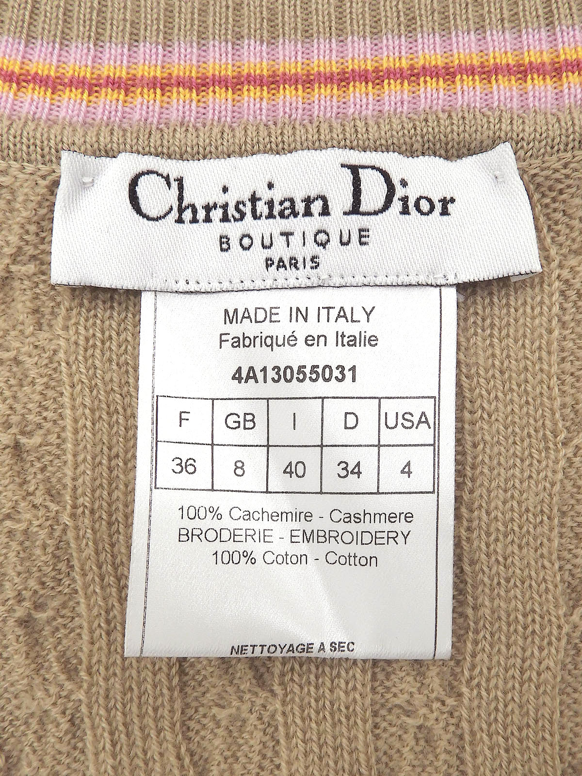 Logo Embroidered Knit Vest - Beige #40