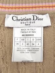 Logo Embroidered Knit Vest - Beige #40