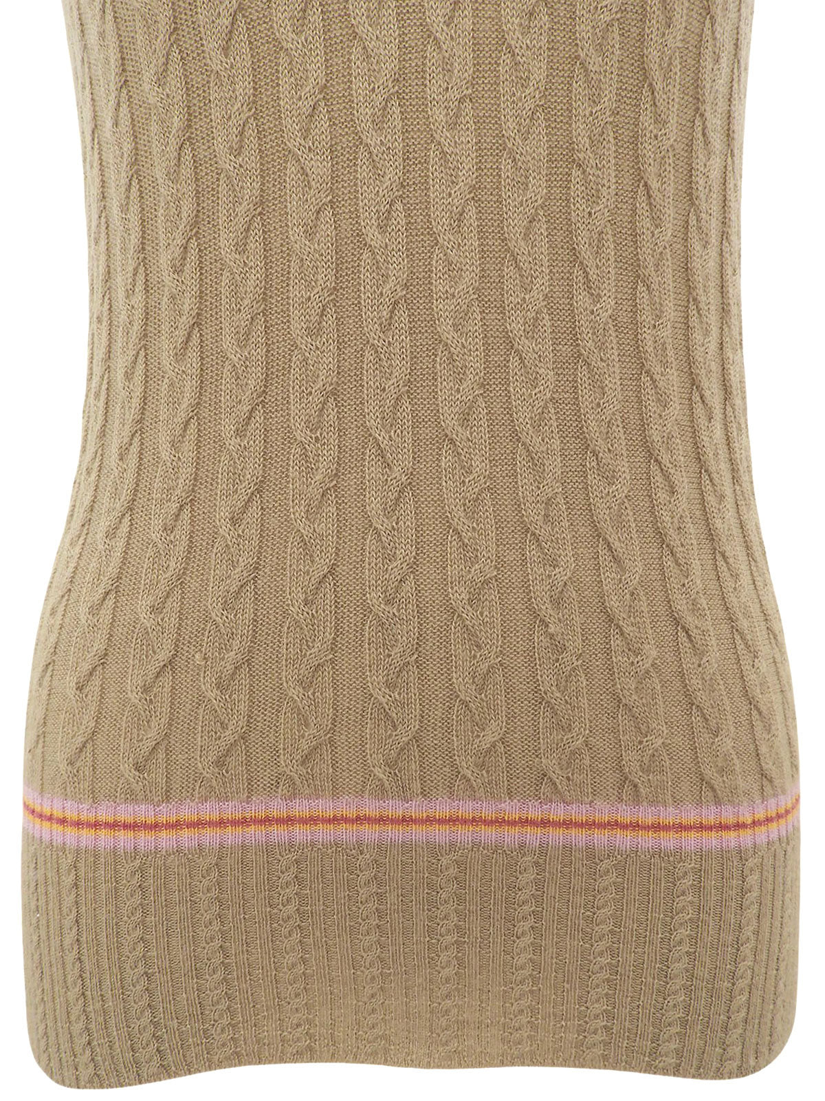 Logo Embroidered Knit Vest - Beige #40