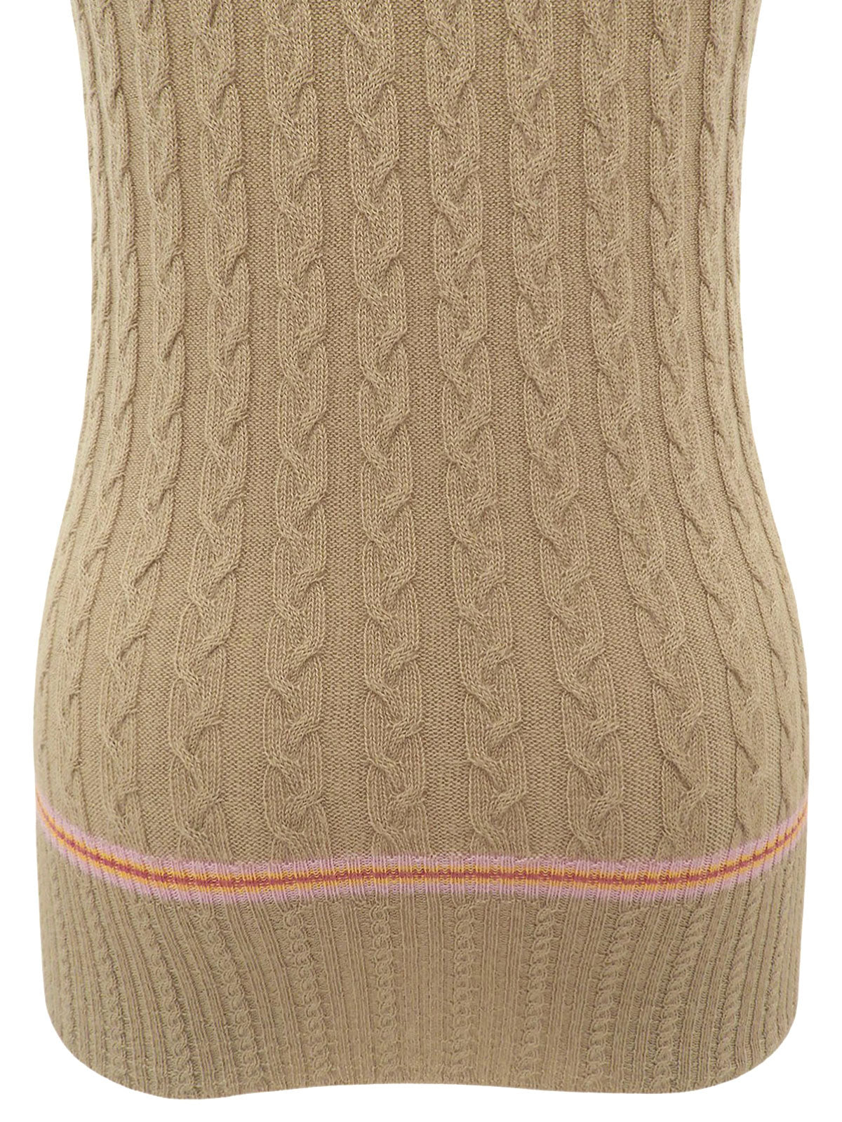 Logo Embroidered Knit Vest - Beige #40