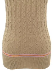 Logo Embroidered Knit Vest - Beige #40