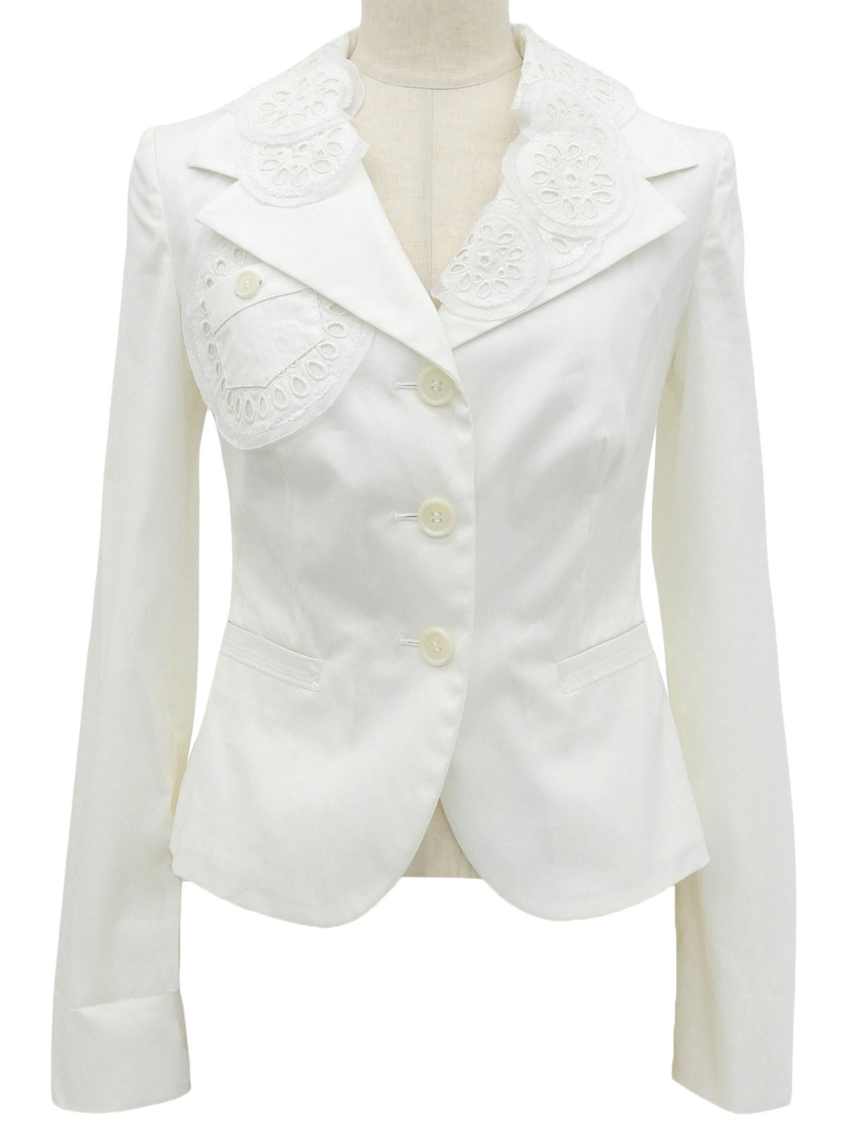 Eyelet Lace Design Jacket White #40
