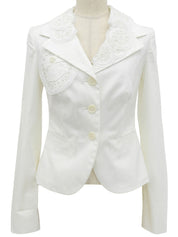 Eyelet Lace Design Jacket White #40