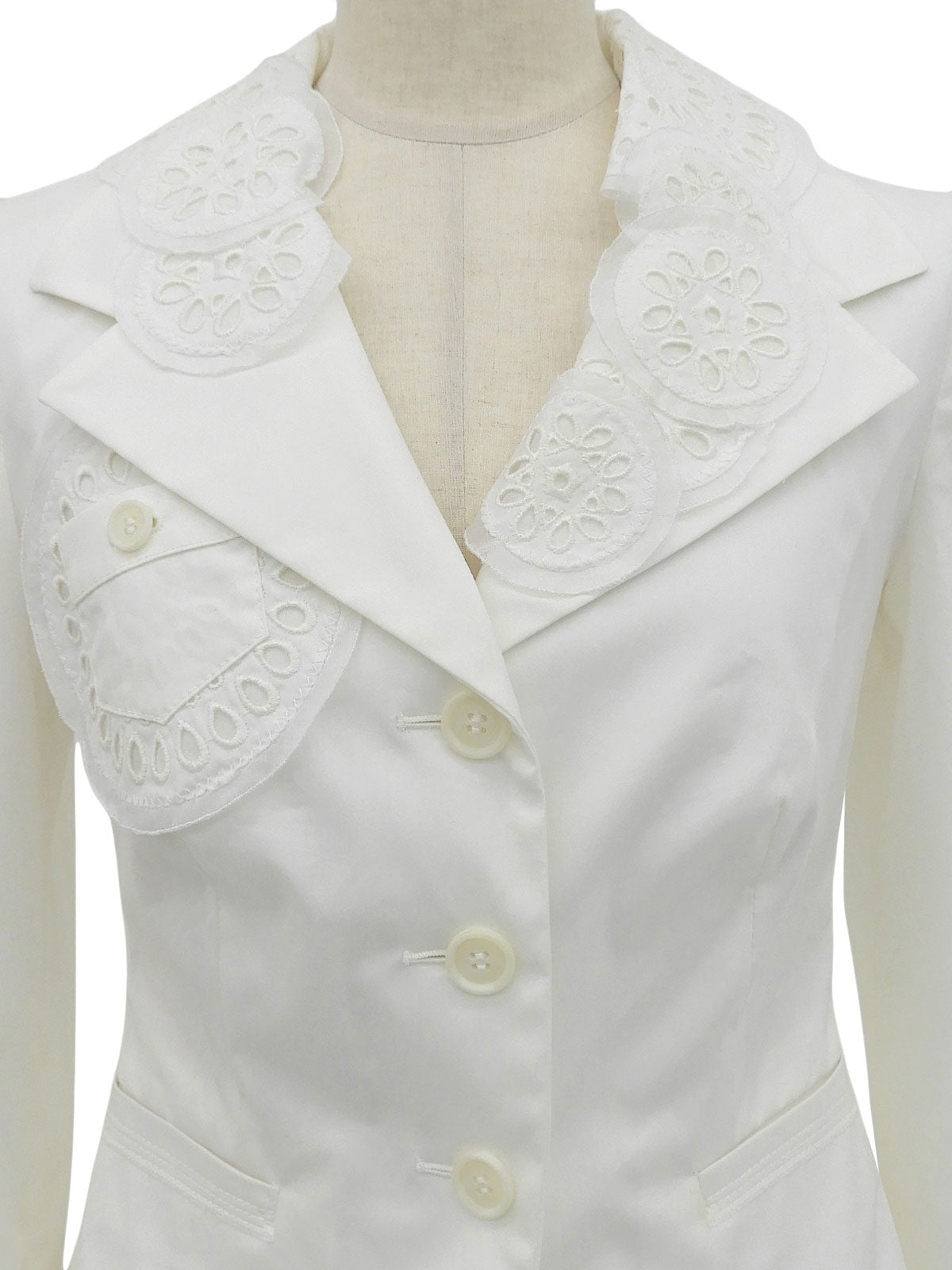 Eyelet Lace Design Jacket White #40
