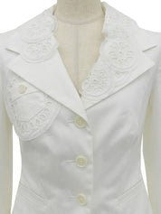 Eyelet Lace Design Jacket White #40