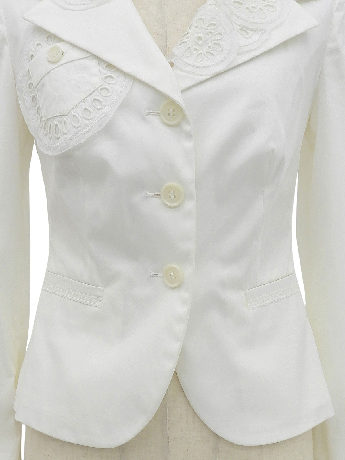 Eyelet Lace Design Jacket White #40