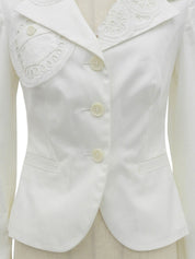 Eyelet Lace Design Jacket White #40