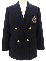 Logo Emblem Embroidered Jacket #15 Navy