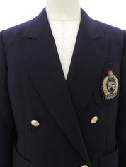 Logo Emblem Embroidered Jacket #15 Navy