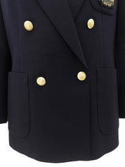 Logo Emblem Embroidered Jacket #15 Navy