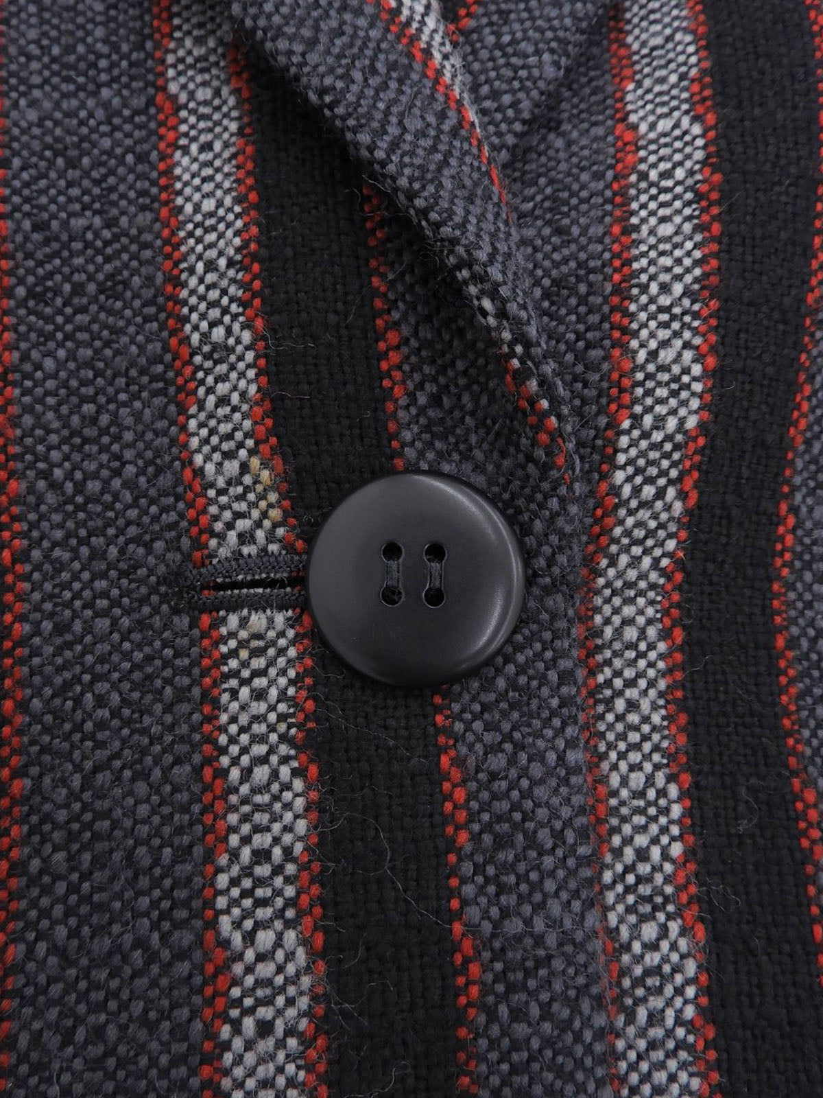 Wool Striped Pattern Jacket #S Grey/Black