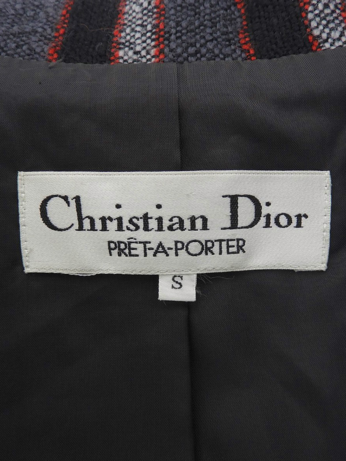 Wool Striped Pattern Jacket #S Grey/Black