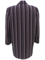 Wool Striped Pattern Jacket #S Grey/Black