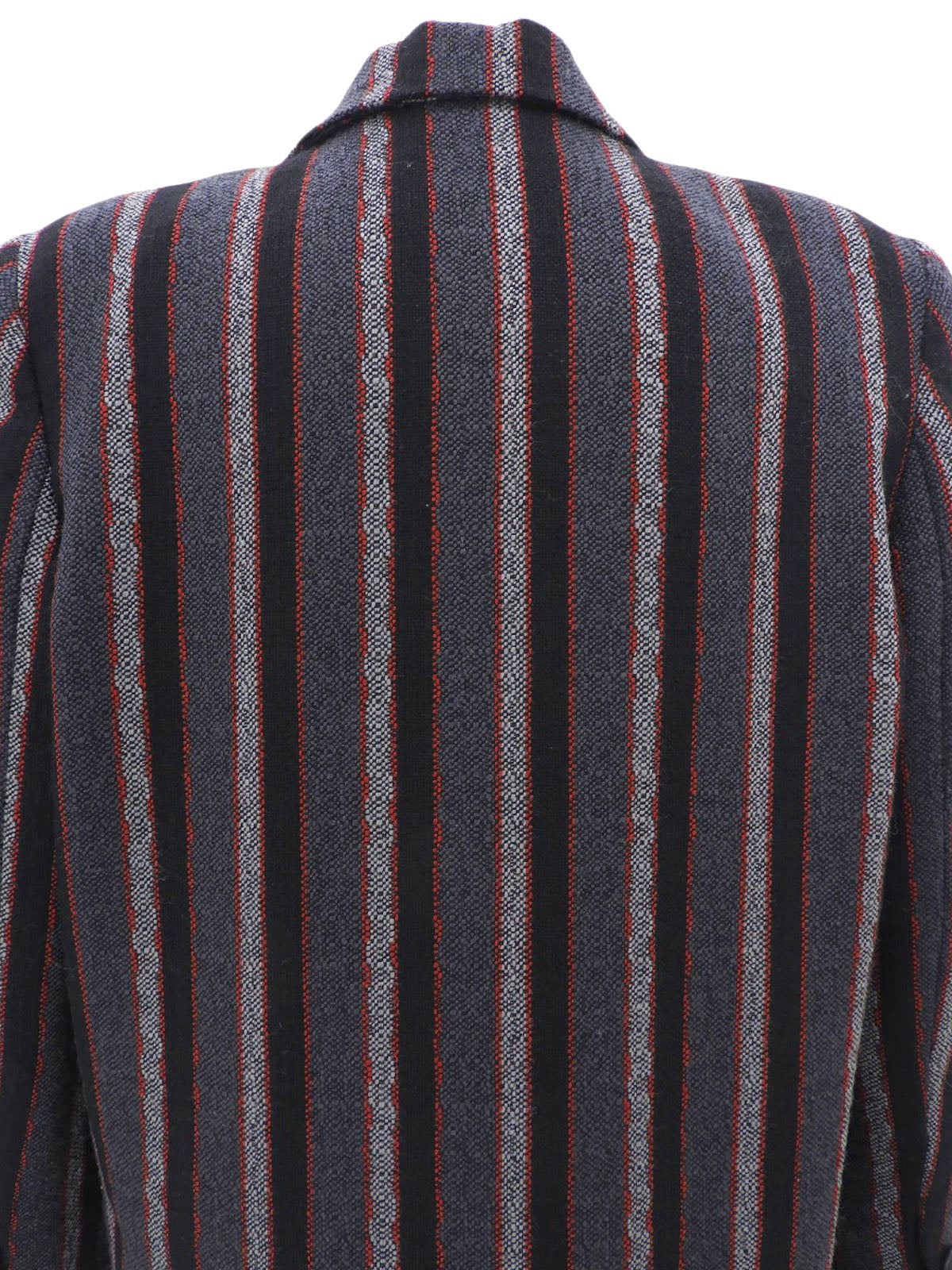 Wool Striped Pattern Jacket #S Grey/Black