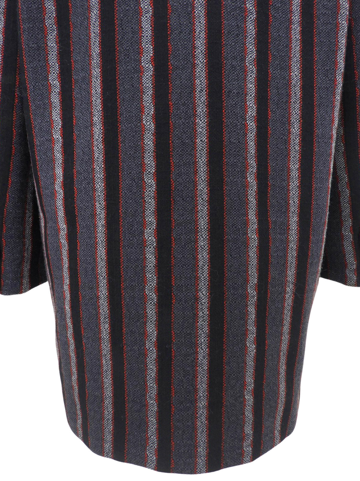Wool Striped Pattern Jacket #S Grey/Black