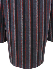 Wool Striped Pattern Jacket #S Grey/Black